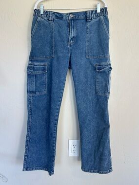 Excuse women's high-rise straight-leg denim cargo jeans X-LARGE(1811)